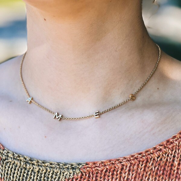 AMES Initial Necklace 15.5-inch